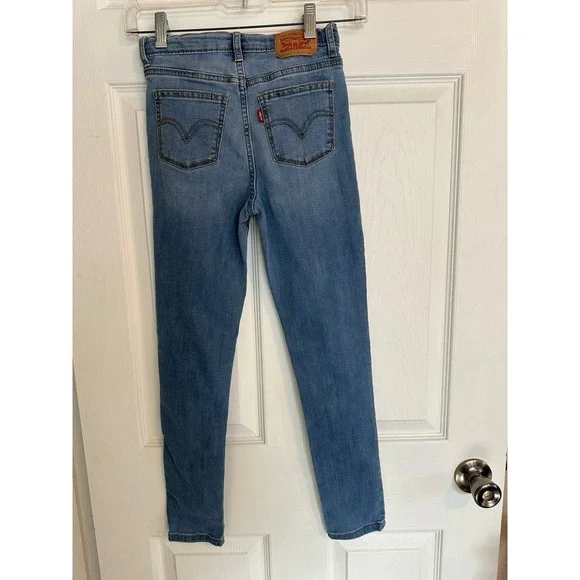 Levis Girls 720 High Rise Super Skinny Jeans Light Wash Blue Size 10 - Picture 2 of 8